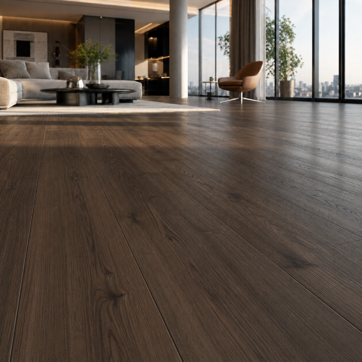 Dark Espresso Long-Plank Wood Parquet 2