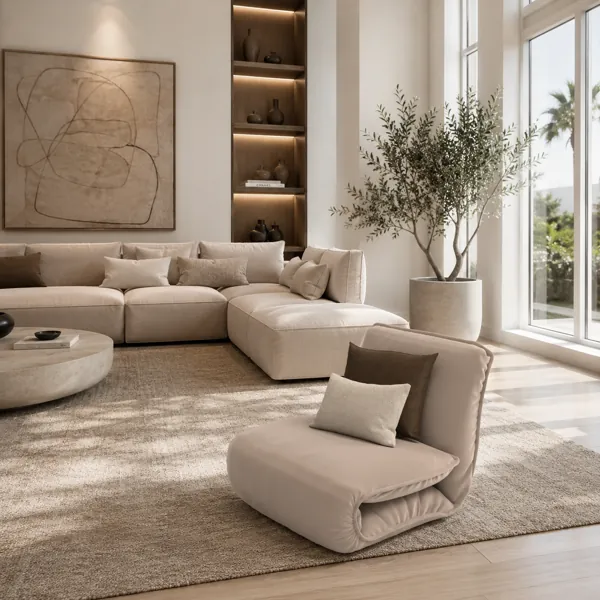 Modern Cream Lounge Chair back