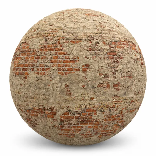 Distressed Plaster Exposed Brick Wall Texture