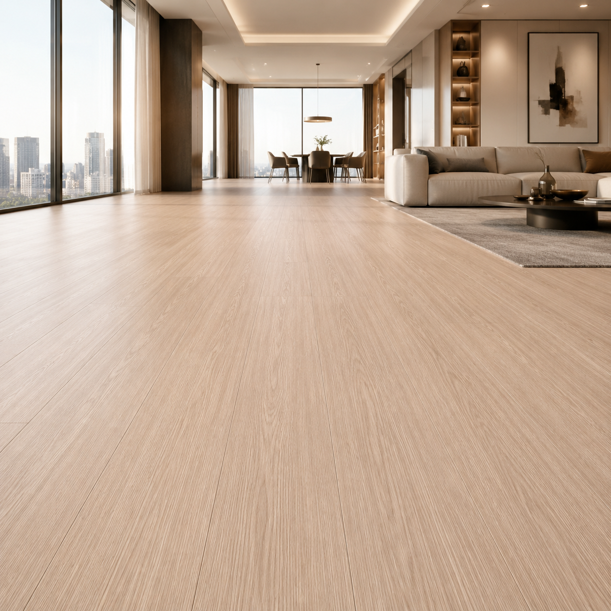 Light Oak Parquet Texture – Warm Brown Undertone 2