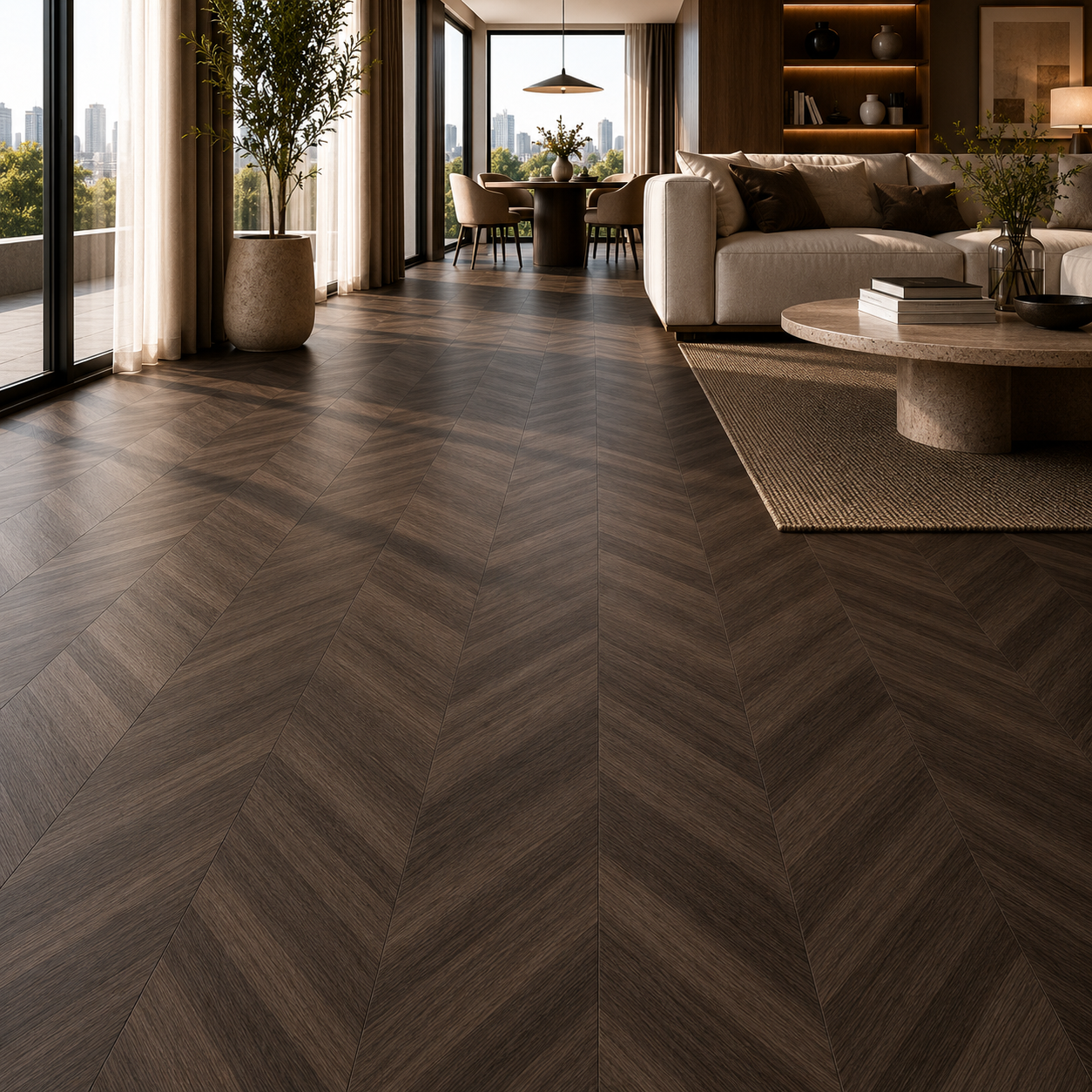 Dark Chevron Wood Parquet 2
